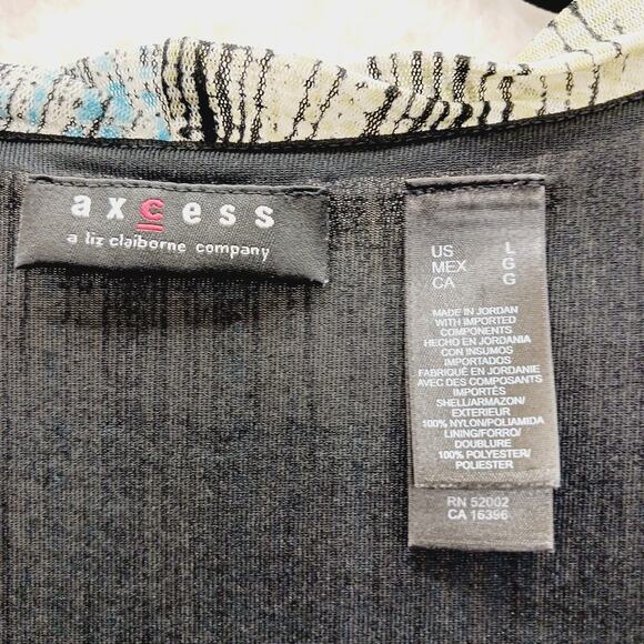 Blouse Size L Ombre Blue Lined Indie Liz Clairborne Retro Luxe Artsy Teacher Y2K - Picture 13 of 16